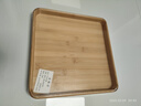 竹藝佳竹木制托盤(pán)果盤(pán)竹盤(pán)子長(cháng)方形圓形小蛋糕燒烤商用茶盤(pán)日式簡(jiǎn)約餐盤(pán) 原色托盤(pán)-正方形中號 曬單實(shí)拍圖