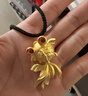 漢秀黃金錦鯉吊墜足金長(zhǎng)尾金魚項(xiàng)鏈幸運(yùn)掛墜520情人節(jié)禮物送老婆女友 錦鯉吊墜特大(金重約:7.67克) 曬單實(shí)拍圖