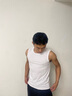 浩沙（hosa）背心男士運動(dòng)透氣打底衫棉莫代爾修身高彈無(wú)袖 純白 XL  曬單實(shí)拍圖