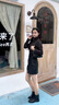 ZHR馬丁靴加絨保暖短筒靴子女復(fù)古英倫風(fēng)圓頭粗跟女靴 JF85A 黑色 37 曬單實拍圖