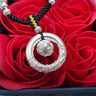 中國黃金（CHINA GOLD）轉(zhuǎn)運銅錢珠足銀項鏈女士平安扣吊墜七夕情人節(jié)禮物送女友老婆生日 乾坤圈銅錢珠編繩項鏈-京速達 曬單實拍圖
