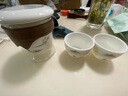 金鑲玉旅行茶具 便攜功夫茶具套裝快客杯玻璃茶壺陶瓷茶杯戶(hù)外便攜茶具 獨釣羊脂玉瓷旅行茶具 曬單實(shí)拍圖