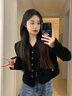 俞兆林黑色法式小香風(fēng)外套女春秋季2025新款氣質(zhì)名媛感小個子短上衣 黑色 M 【建議95-110斤】 曬單實(shí)拍圖
