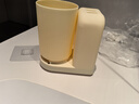 IGIFTFIRE牙刷置物架刷牙杯漱口掛墻式衛(wèi)生間免打孔壁掛網(wǎng)紅收納盒牙缸套裝 兩個米白色 曬單實拍圖