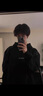 NYING美式重磅連帽衛(wèi)衣男秋冬季新款潮牌cleanfit加絨加厚痞帥寬松外套 WH006黑色 XL （125-145斤） 曬單實(shí)拍圖