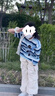 VEOX鹽系設計感刺繡短袖t恤女學(xué)生2025新款寬松韓版ins條紋體恤衫上衣 藍色(有花) M _85-105斤 曬單實(shí)拍圖