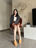 NINE WEST【商場同款】玖熙樂福鞋女2025春新款軟平底小皮鞋單鞋女鞋 卡其色 35 曬單實拍圖