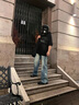 NEW OR MODE貼標(biāo)條紋牛仔褲男春秋季新款寬松闊腿長褲潮牌美式高街vibe褲子男 藍色 XL 曬單實拍圖