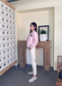 Teenie Weenie小熊女裝棉服2025秋新款美式甜酷率性飛行員夾克外套 粉色 M 曬單實(shí)拍圖