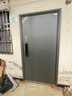 挺固加厚甲級防盜門(mén)入戶(hù)門(mén)+防撬防爆安全門(mén)子母門(mén)+防火巖棉填充＋智能鎖人臉識別 氟碳灰 2050*860/900【單門(mén)，開(kāi)向可選】 嵌入式全自動(dòng)人臉識別智能鎖 曬單實(shí)拍圖