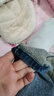森馬（Semir）森柔|牛仔褲女冬季寬松半松緊腰抓毛長(cháng)褲街頭潮酷遮胯錐形褲 牛仔黃泥染80325 M 曬單實(shí)拍圖