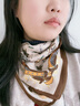 妃咔都新款秋冬磁吸扣絲巾女薄款方巾懶人吊墜圍巾圍脖裝飾時(shí)尚百搭護(hù)頸 羽毛 曬單實(shí)拍圖