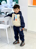 G.DUCKKIDS童裝寶寶加絨加厚套裝秋冬季男童冬裝運動(dòng)兩件套洋氣嬰兒小童衣服 藏青色 80 cm 曬單實(shí)拍圖