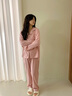 雅鹿睡衣女100%純棉2025新款長(cháng)袖大碼開(kāi)衫女士可外穿家居服套裝 NSWR-13809 L 【建議100-120斤】 曬單實(shí)拍圖