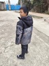皮爾卡丹（pierre cardin）男童加絨派克服秋冬裝2025新款中大童工裝加厚外套兒童衣服保暖潮 黑色 150cm 曬單實(shí)拍圖