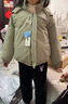 EBAER兒童棉服冬裝2024男童連帽外套女童防風(fēng)保暖棉襖 蘆葦綠 140cm  曬單實(shí)拍圖