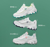 斯凱奇（Skechers）女小白鞋厚底增高休閑鞋網(wǎng)面透氣戶(hù)外運動(dòng)鞋節日禮物99999863 白色/海軍藍色/WNV 36 曬單實(shí)拍圖