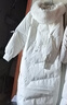 LEDE羽絨服女中長(cháng)款2025新款寬松冬季輕薄新國標羽絨女外套 泡泡袖米白色 S 建議85-130斤 曬單實(shí)拍圖