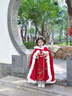 迪士尼女童披風(fēng)斗篷冬季外出防風(fēng)兒童中國(guó)風(fēng)小女孩古裝漢服加厚外套長(zhǎng)款 紅色 120 曬單實(shí)拍圖