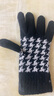 ELLE羊毛手套女士秋冬季戶(hù)外保暖時(shí)尚百搭千鳥(niǎo)格針織可觸屏分指 曬單實(shí)拍圖