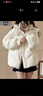詩(shī)丹蕊棉服女冬季2024新款韓系羽棉襖絨服加厚短面包服冬裝連帽棉衣外套 米白色 均碼【可備注碼數】 曬單實(shí)拍圖
