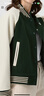 CAT卡特新品女士休閑百搭插肩袖棒球美式短款?yuàn)A克棉服商場(chǎng)同款 暗綠色 L 曬單實(shí)拍圖