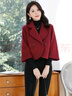 莫代爾小款毛呢外套女短款百搭2025秋冬季新款時尚小個子女裝氣質大衣 酒紅色 M 建議80-100斤 曬單實拍圖
