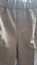 茵曼（INMAN）薄款通勤直筒褲2025春秋季女裝新款松緊腰寬松顯瘦松弛感長褲 深卡其 M 曬單實拍圖