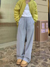 DXOT灰色運(yùn)動(dòng)褲女2025春秋新款韓系直筒褲子垂感休閑褲新款闊腿褲衛(wèi)褲 淺灰色 M 建議 95-110斤 曬單實(shí)拍圖