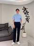 金利來(lái)短袖襯衫男【桑蠶絲/防水】春夏新款三防透氣易打理商務(wù)正裝襯衣 純色款ESSG09935006-天藍(lán)25 L 175/92A 推薦130-140斤 曬單實(shí)拍圖