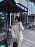 瑪嬌媚（Majiaomei）羽絨棉服女中長款2025冬季新款韓版寬松連帽毛領(lǐng)面包服棉衣外套女 2540白色 L 曬單實(shí)拍圖