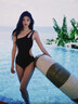 JIOESC泳衣女夏季新款性感連體法式復古比基尼小胸聚攏露背泡溫泉游泳衣 黑色M碼80-100斤 曬單實(shí)拍圖