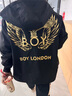 BOY LONDON【金烏神羽】25新款秋情侶款潮牌休閑梭織夾克外套N23800 黑色 XS 曬單實(shí)拍圖