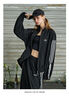 UNIFREE【秋裝新品】UNIFREE黑色美式三條杠女外套蕾絲拼接復(fù)古寬松夾克 黑色外套 M 曬單實拍圖