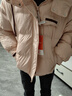 鴨鴨（YAYA）【CLEANFIT系列】羽絨服女短款2024年冬季新款甜美百搭保暖外套MN 粉色 155/80A(S) 曬單實(shí)拍圖