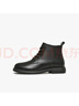 他她（TATA）冬商場同款經(jīng)典系帶馬丁靴女黑色百搭炸街小短靴WXL01DD3 黑色（單里） 36 曬單實拍圖