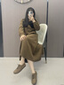 康莉系帶勃肯鞋女25年春新款真皮牛皮一腳蹬小皮鞋舒適英倫風鞋子 棕色 37 (235mm) 曬單實拍圖