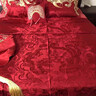 高端結婚四件套長(cháng)絨棉婚慶大紅龍鳳刺繡全棉男女方陪嫁床品六件套 鳳冠霞帔(送床旗)六件套 1.8m床單款：適合2.0x2.3m被芯 曬單實(shí)拍圖
