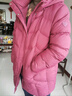 坦博爾羽絨服女中長(cháng)款帶帽寬松舒適保暖媽媽款外套510560D 蝶羽紅 175  曬單實(shí)拍圖