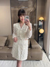 她芙（tafu）品牌女裝小香風(fēng)連衣裙套裝女2025年春秋新款法式名媛氣質(zhì)收腰短裙 米黃色 M 曬單實(shí)拍圖