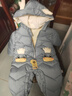 G.DUCKKIDS小黃鴨嬰兒冬裝嬰幼兒羽絨棉服新生兒衣服周歲寶寶秋冬季連體衣哈 藍色 小鹿爬服 100cm 100碼建議身高90cm左右 曬單實(shí)拍圖
