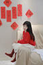 英氏（YEEHOO）兒童毛衣女童針織衫秋季新款純色圓領(lǐng)開衫過年服秋裝時尚中大童裝 新圓領(lǐng)開衫大紅 140 曬單實拍圖