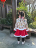 迪士尼兒童拜年服女童中國風(fēng)唐裝漢服加絨加厚公主裙秋冬新年元旦喜慶服 紅色拜年服送頭飾 加厚 140 _適合6歲寶寶重48-56斤 曬單實(shí)拍圖