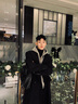 Shelley Jones假兩件毛呢子大衣男中長(cháng)款秋冬季新款可拆卸連帽寬松夾棉風(fēng)衣外套 黑色 XL [建議140-165斤] 曬單實(shí)拍圖