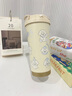 象普（SHINPUR）女可愛雙飲咖啡杯陶瓷內(nèi)膽帶茶隔保溫杯學(xué)生高顏值吸管水杯 白色小狗550ml【一杯雙飲】 曬單實拍圖
