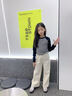 小豬彼特女童闊腿褲2025新款兒童秋季白色牛仔褲女大童秋冬款直筒褲子秋裝 13143米白 120 cm 曬單實(shí)拍圖