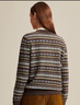 兆君2024秋冬彩色條紋提花羊毛開(kāi)衫外套女圓領(lǐng)上衣外穿針織衫 咖色 XL 曬單實(shí)拍圖