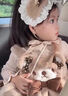 哈羅小黃鴨HAL.DUCK女童連衣裙秋冬新款2024新款兒童毛毛公主裙寶寶洋氣可愛(ài)周歲裙子 001毛衣+裙子 咖色 90 曬單實(shí)拍圖