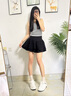 康莉圓頭厚底小白鞋2025年春季新款小個(gè)子增高百搭輕便高級(jí)感鞋子 米白色/黑色 38 (240mm) 曬單實(shí)拍圖