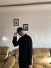 LAXSESU夏季黑色襯衫男士短袖職業(yè)商務(wù)正裝休閑潮流修身工作畢業(yè)服白襯衣 黑色【長(cháng)袖】:1件襯衫 XL 曬單實(shí)拍圖